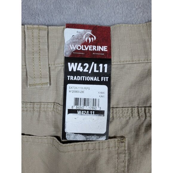 Wolverine Mens Cargo Shorts Size 42 Beige Traditional Fit Carpenter Ripstop Work - Picture 7 of 9